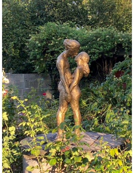 Sculpture en bronze couple