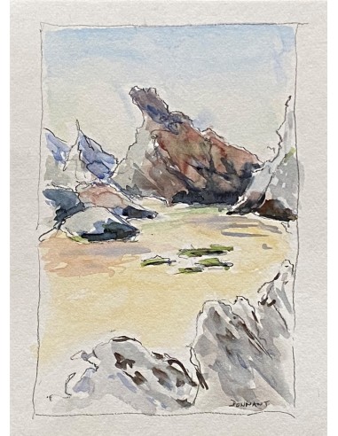 aquarelle donnant belle ile en mer