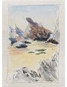 aquarelle donnant belle ile en mer