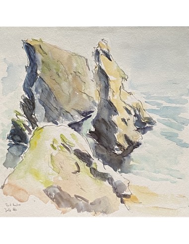 Aquarelle Port Ando Belle Ile en Mer Achat en ligne